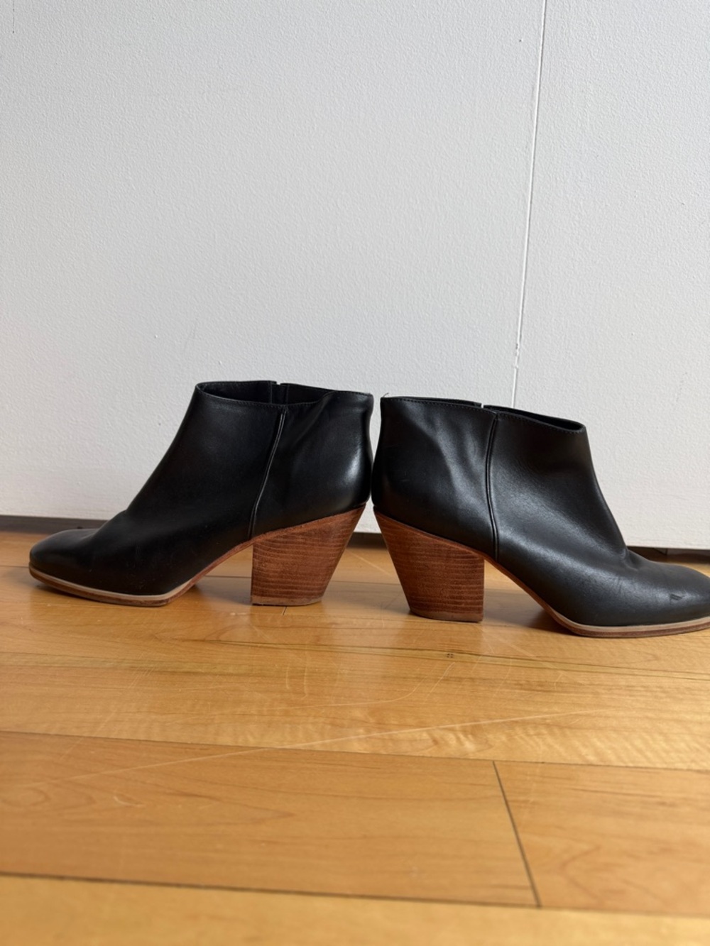 Rachel Comey Black Leather Block Heel Ankle Booties